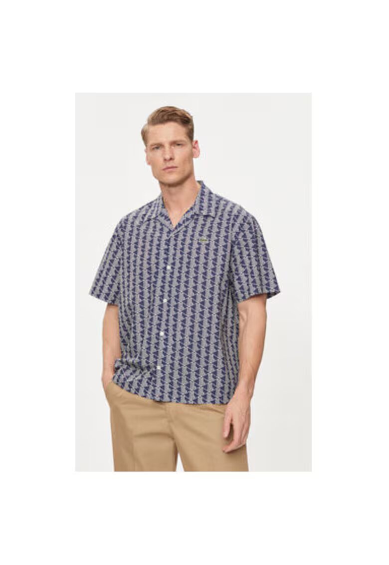 Lacoste Мъжка риза 303717841 - Памук/Лиосел - Кафява
