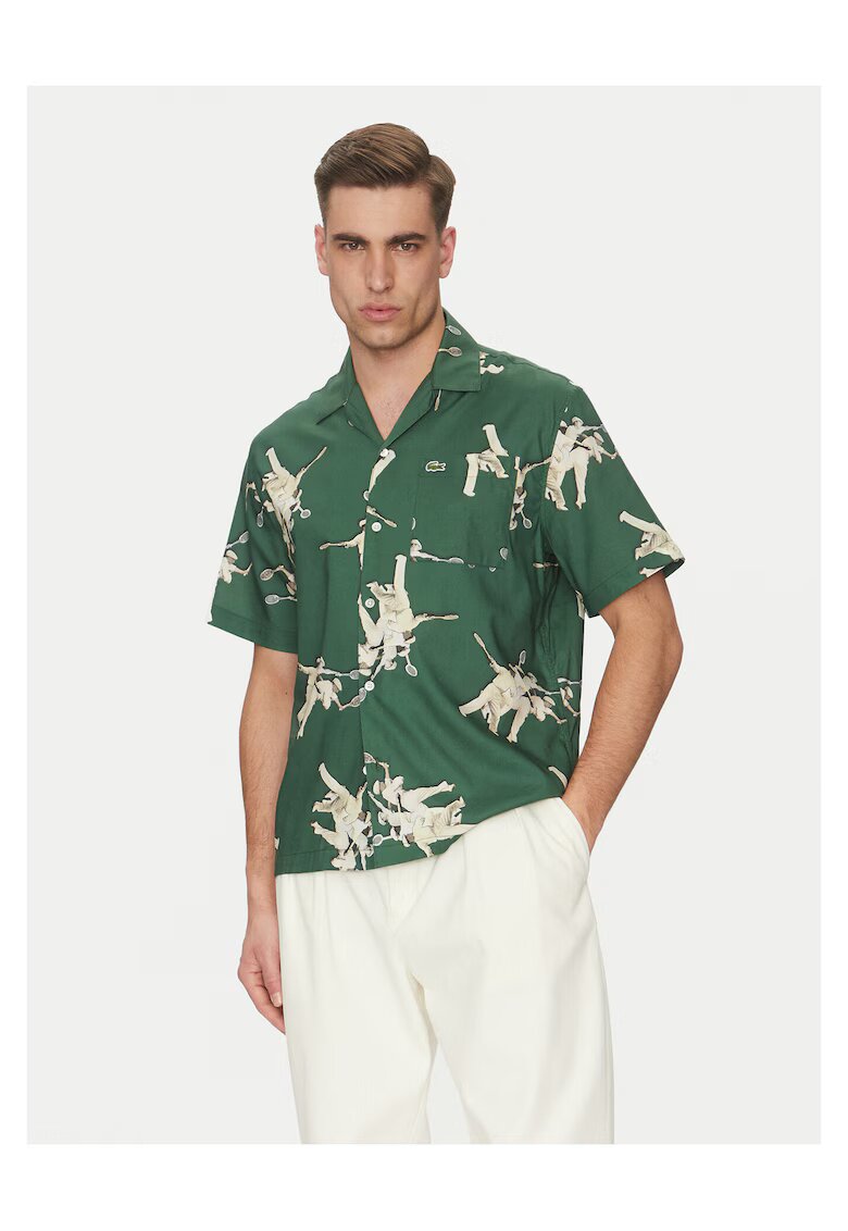 Lacoste Мъжка риза зелена - памук
