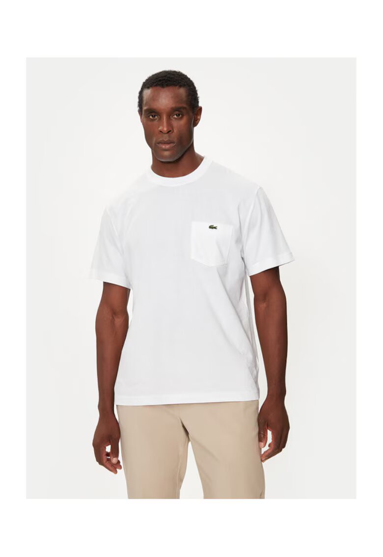Lacoste Мъжка тениска - 304585920 - Памук - Бяла - Бял