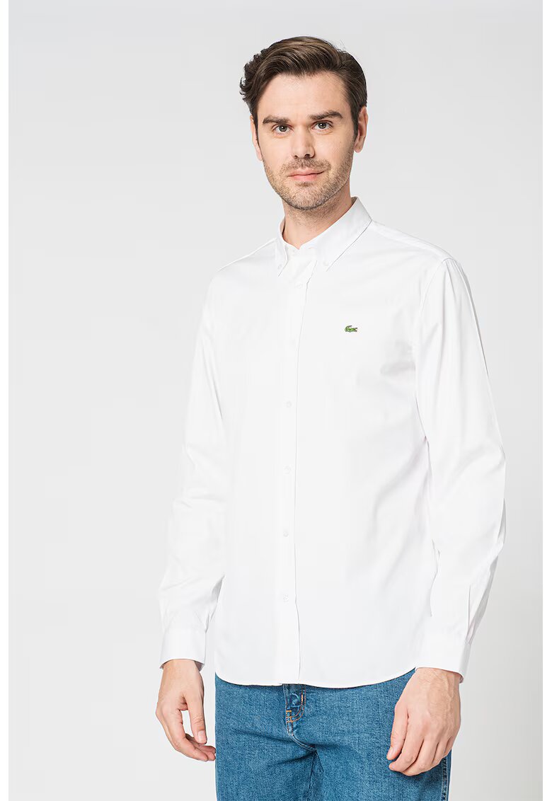 Lacoste Памучна риза с копчета на яката