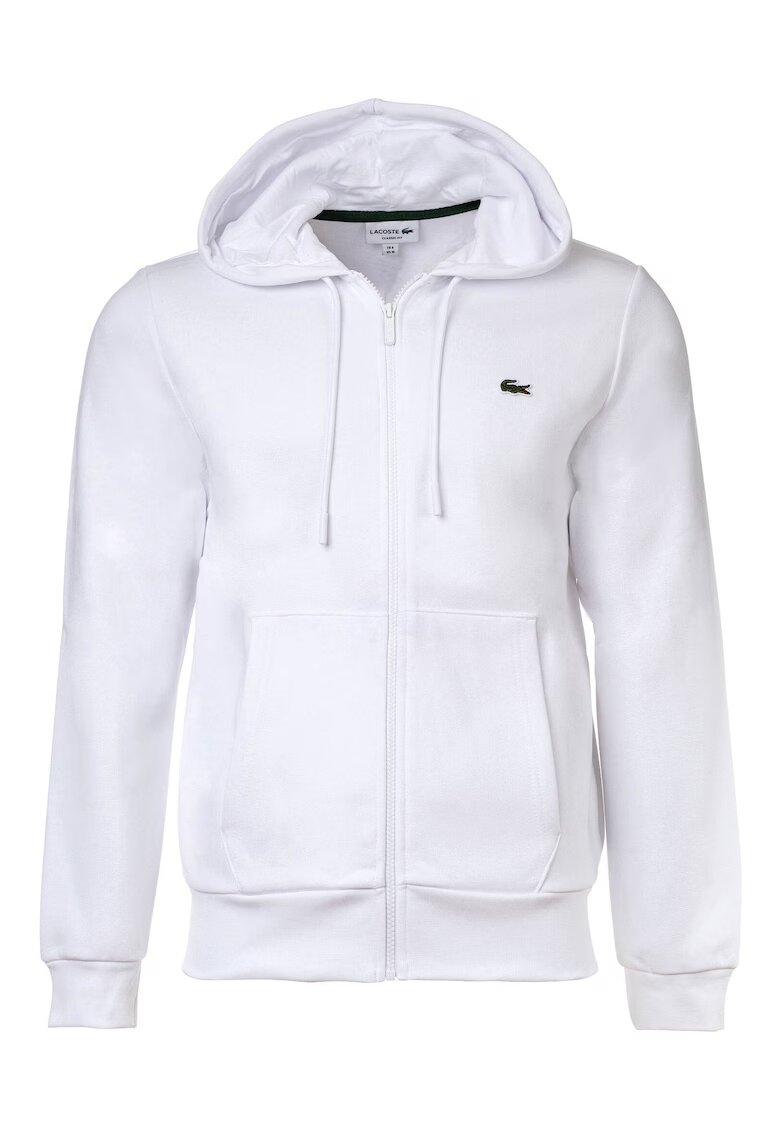 Lacoste Поларено худи с цип и скосени джобове