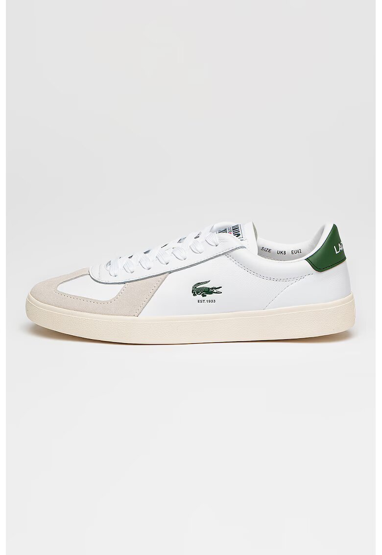 Lacoste Спортни обувки Baseshot Pro от кожа и велур - Бял/Папратово зелено/Крем