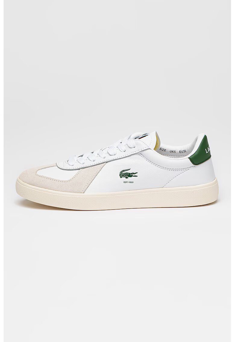 Lacoste Спортни обувки Baseshot Pro с кожа и велур - Бял/Аква зелено/Крем
