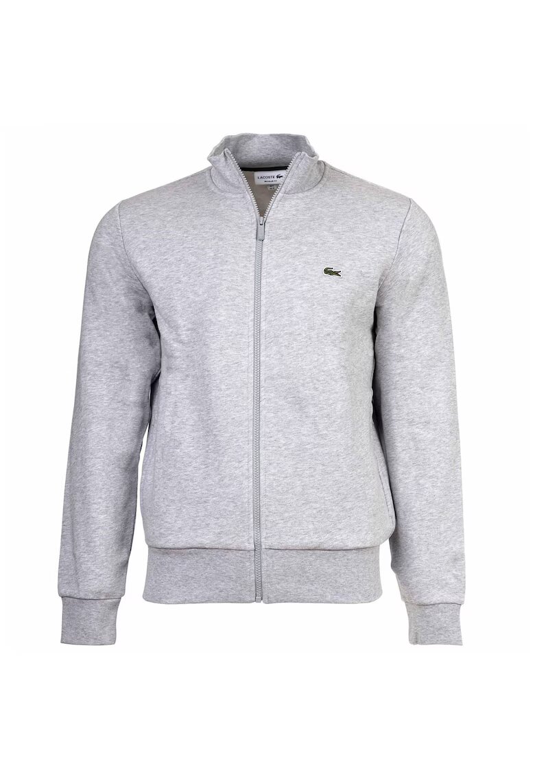 Lacoste Суитшърт с джобове и цип - Сив