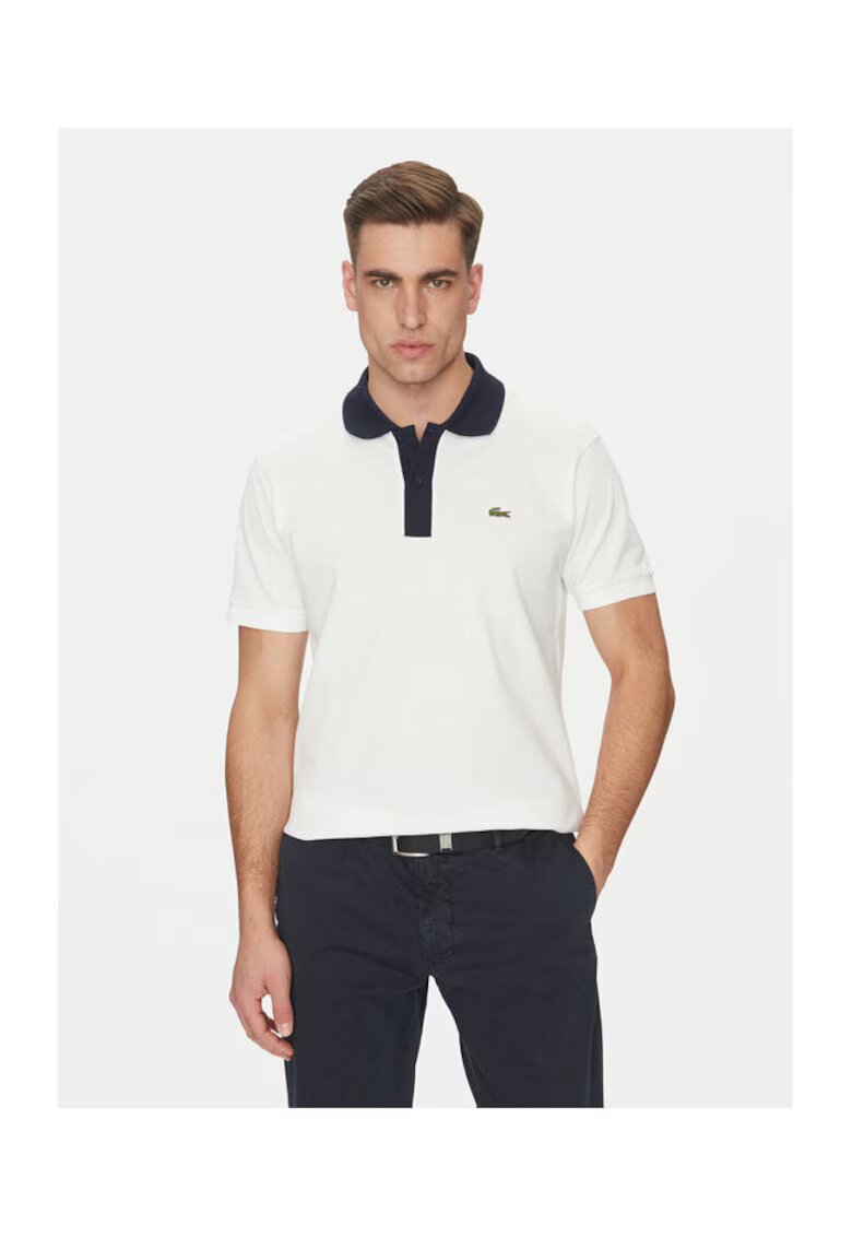 Lacoste Тениска PH9879 522 бяло/тъмносиньо - 100% памук