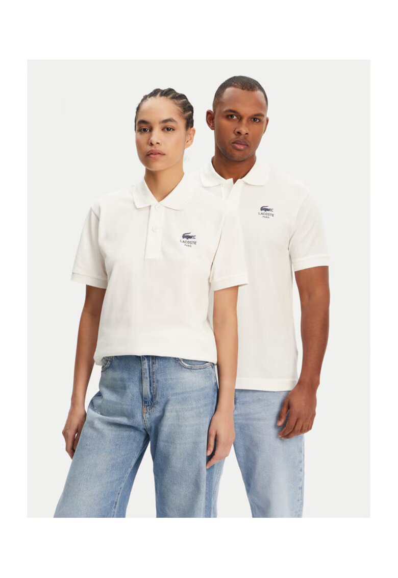 Lacoste Унисекс поло тениска PH2723 - памук - цвят екрю - Екрю
