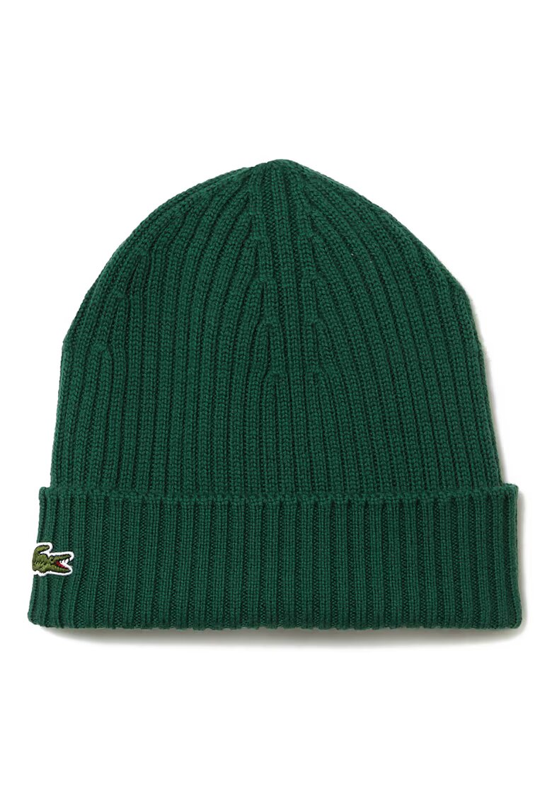Lacoste Унисекс рипсена шапка от вълна