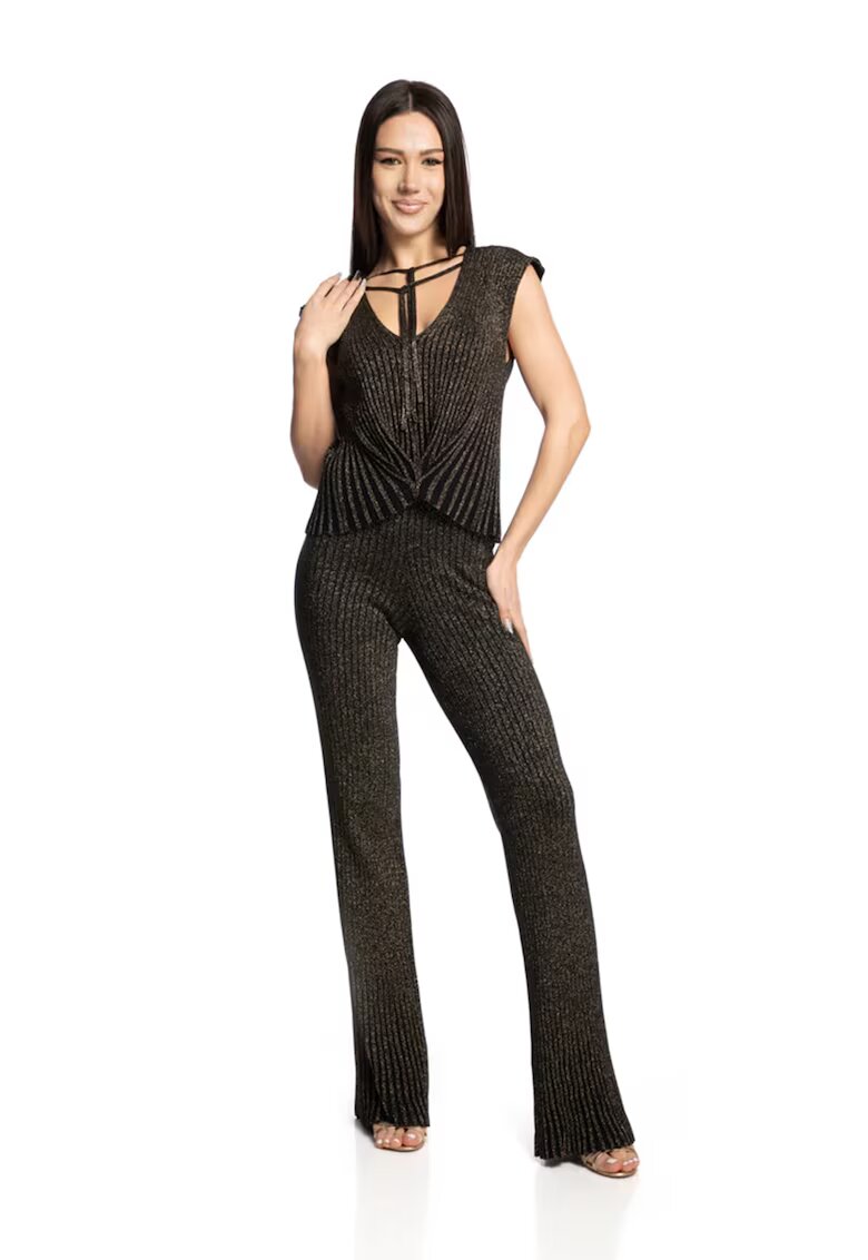 Lara Wear Асиметричен топ с бляскав дизайн