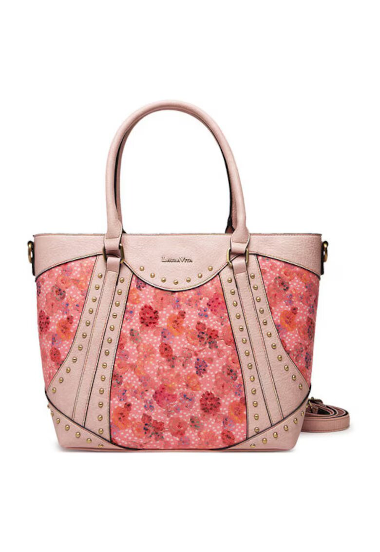 Laura Vita Дамска чанта Amber 02 - розова - 40x29x11см - с едно отделение - с регулируема презрамка