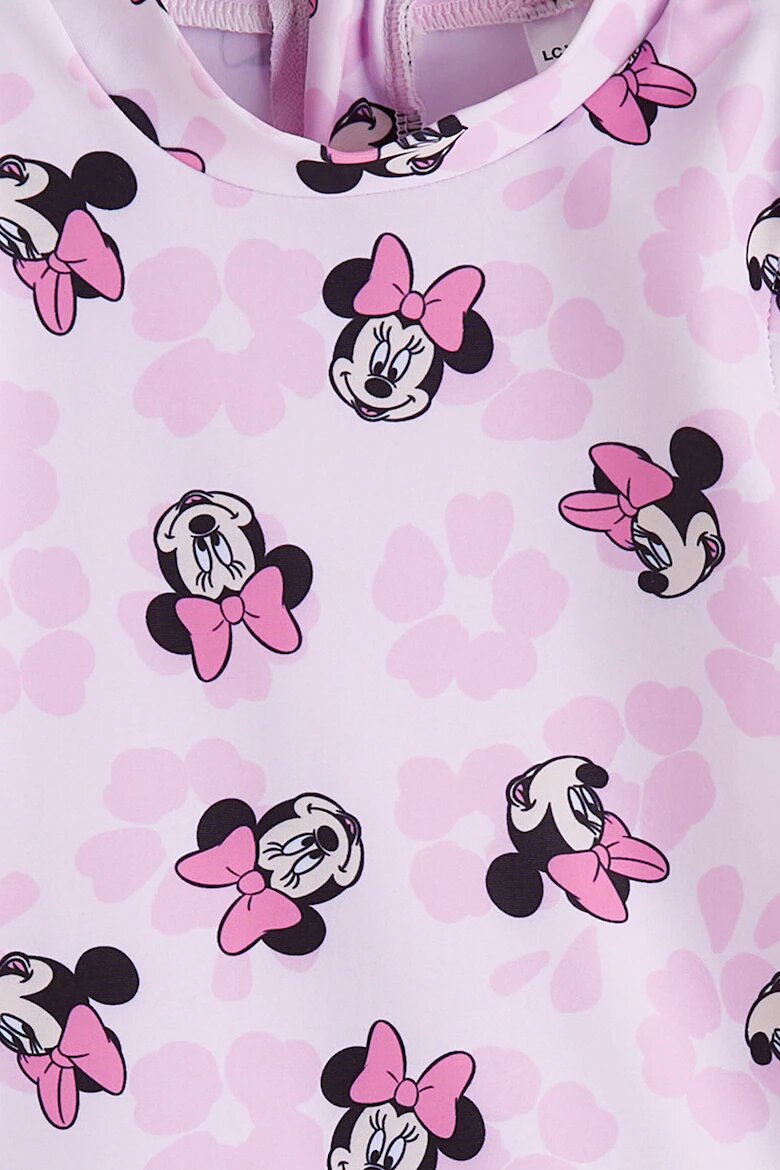 LC WAIKIKI Бански с десен Minnie Mouse и набирания Пастелнорозов