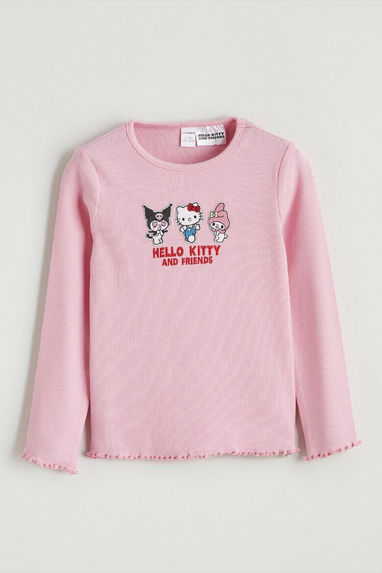 LC WAIKIKI Блуза с бродерия Hello Kitty Червен/Черен/Светлорозов