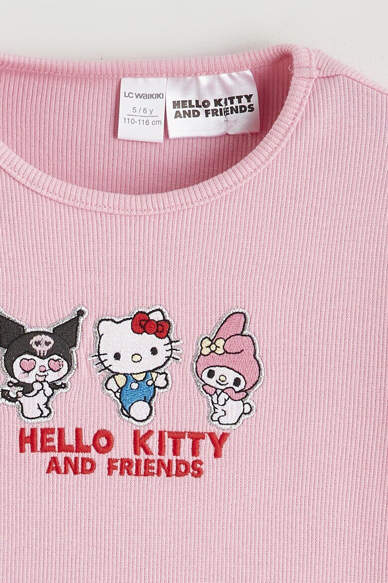LC WAIKIKI Блуза с бродерия Hello Kitty Червен/Черен/Светлорозов