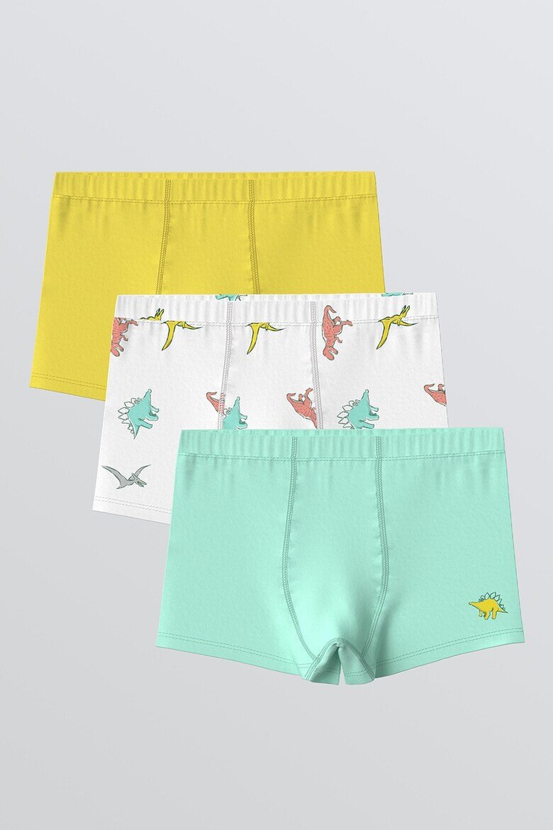 LC WAIKIKI Боксерки с памук 3 чифта Бял/Жълт/Ментово зелено