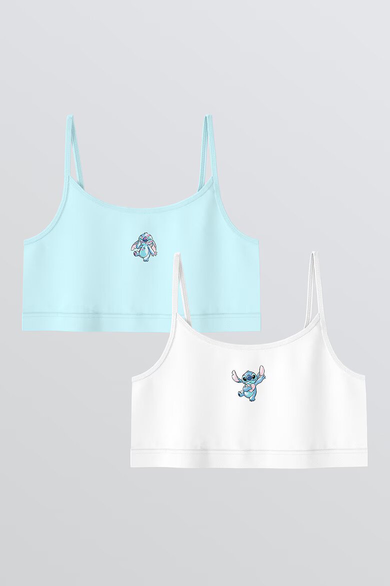 LC WAIKIKI Бюстие с шарка на Stitch - 2 броя Бял/Светлосин