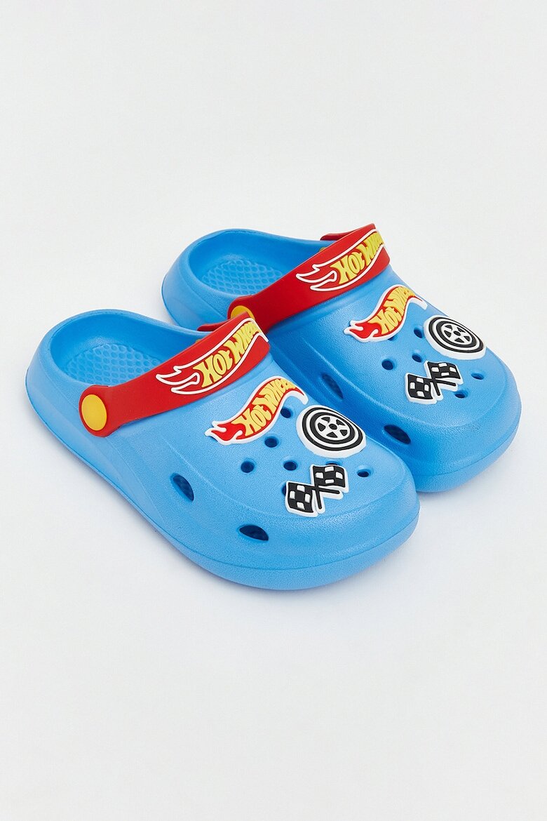 LC WAIKIKI Чехли с гола пета и шарка с Hot Wheels Червен/Жълт/Светлосин