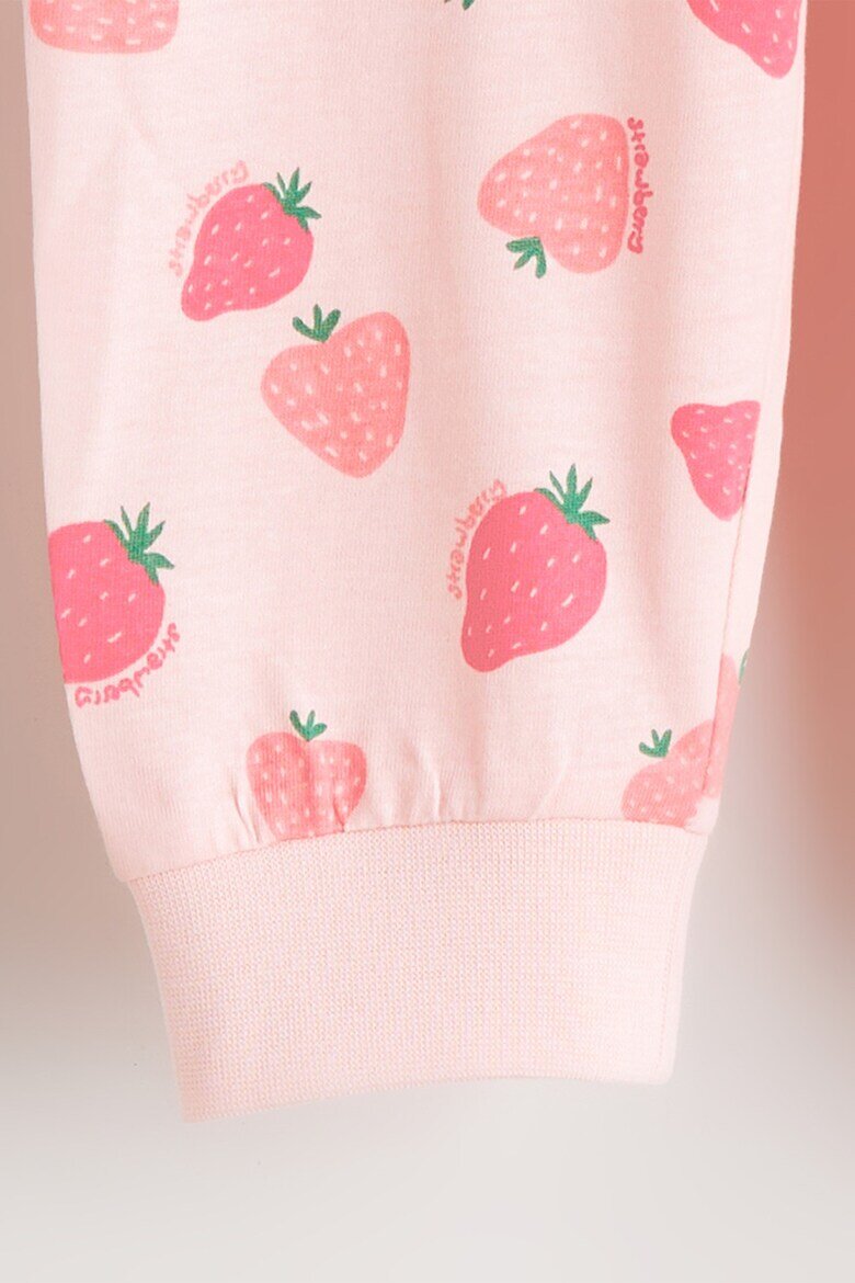 LC WAIKIKI Дълга долна пижама с принт Strawberry Бледо розово