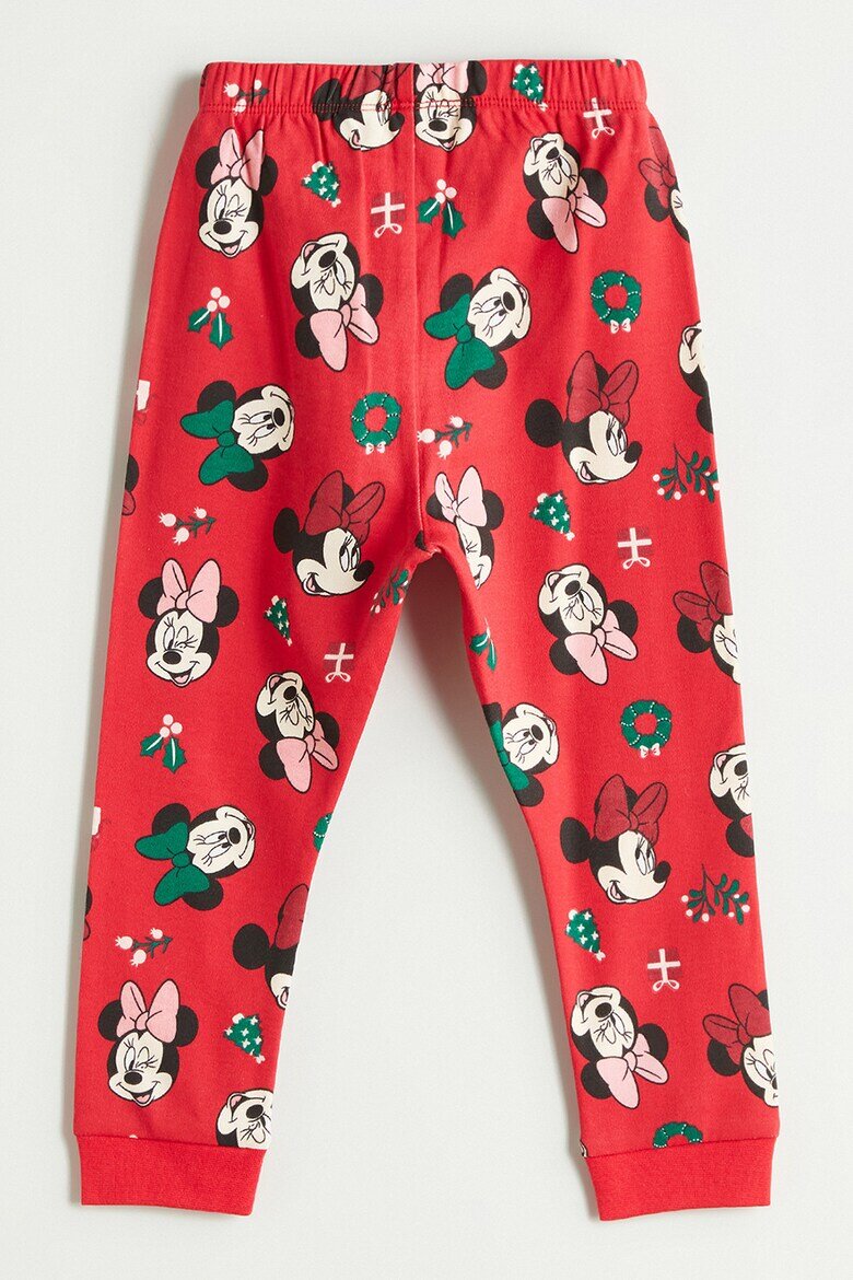 LC WAIKIKI Дълга пижама Minnie Mouse Xmas Червен/Черен