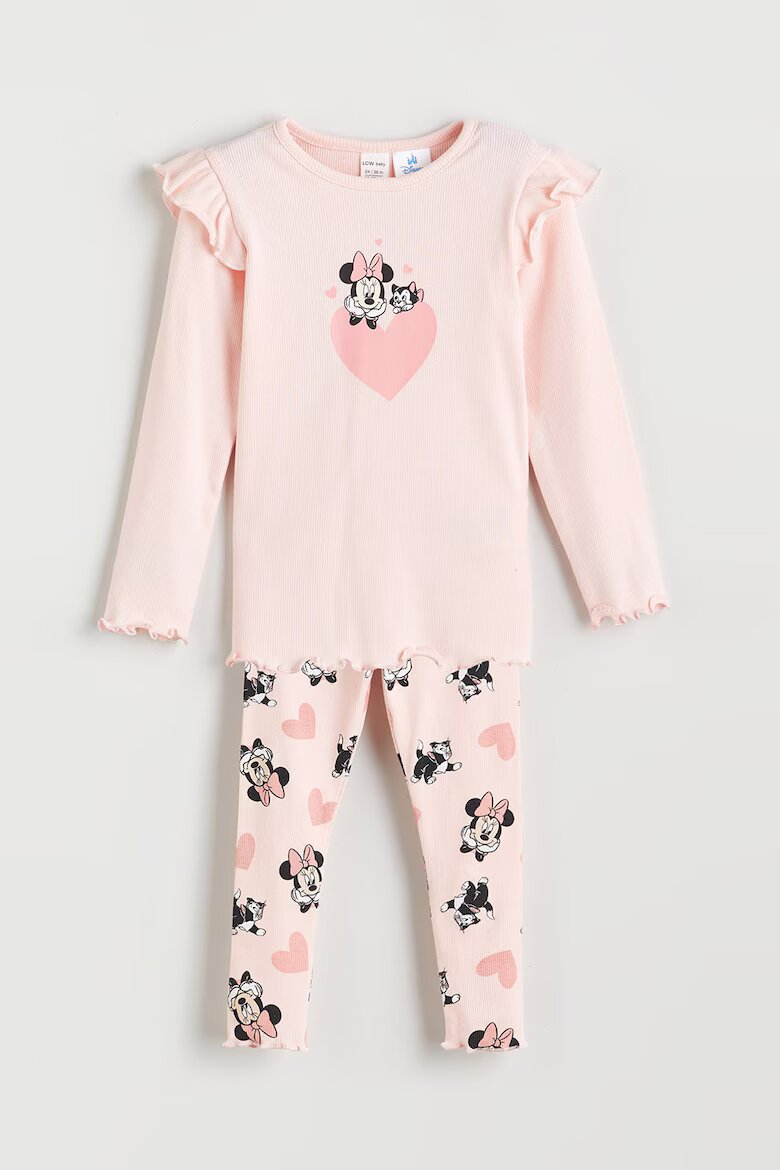 LC WAIKIKI Дълга пижама с принт на Minnie Mouse Праскова