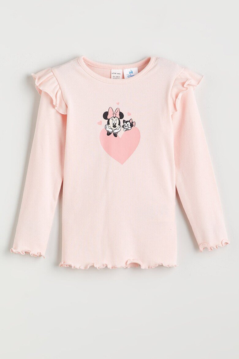 LC WAIKIKI Дълга пижама с принт на Minnie Mouse Праскова