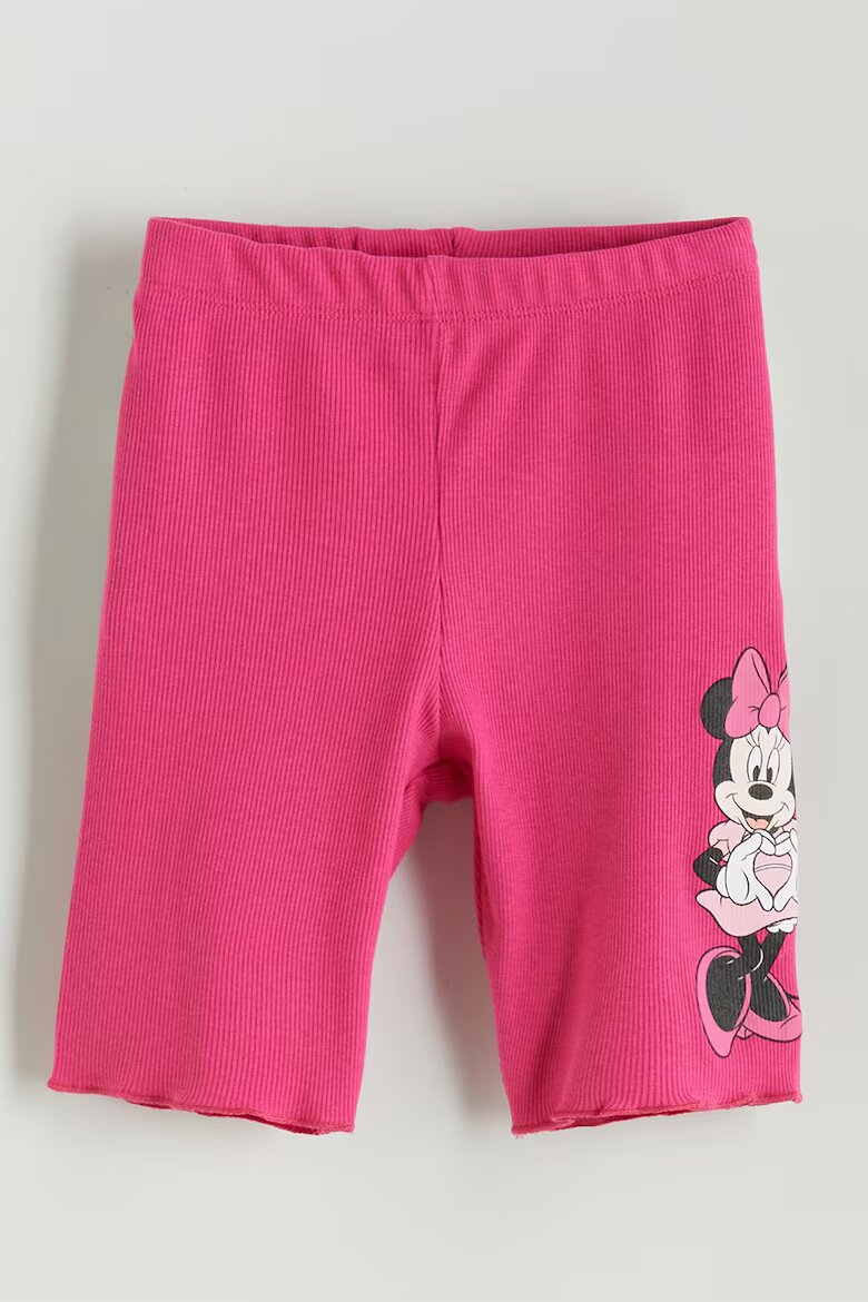 LC WAIKIKI Капри с принт Minnie Mouse Фуксия/Избеляло черно/Бял