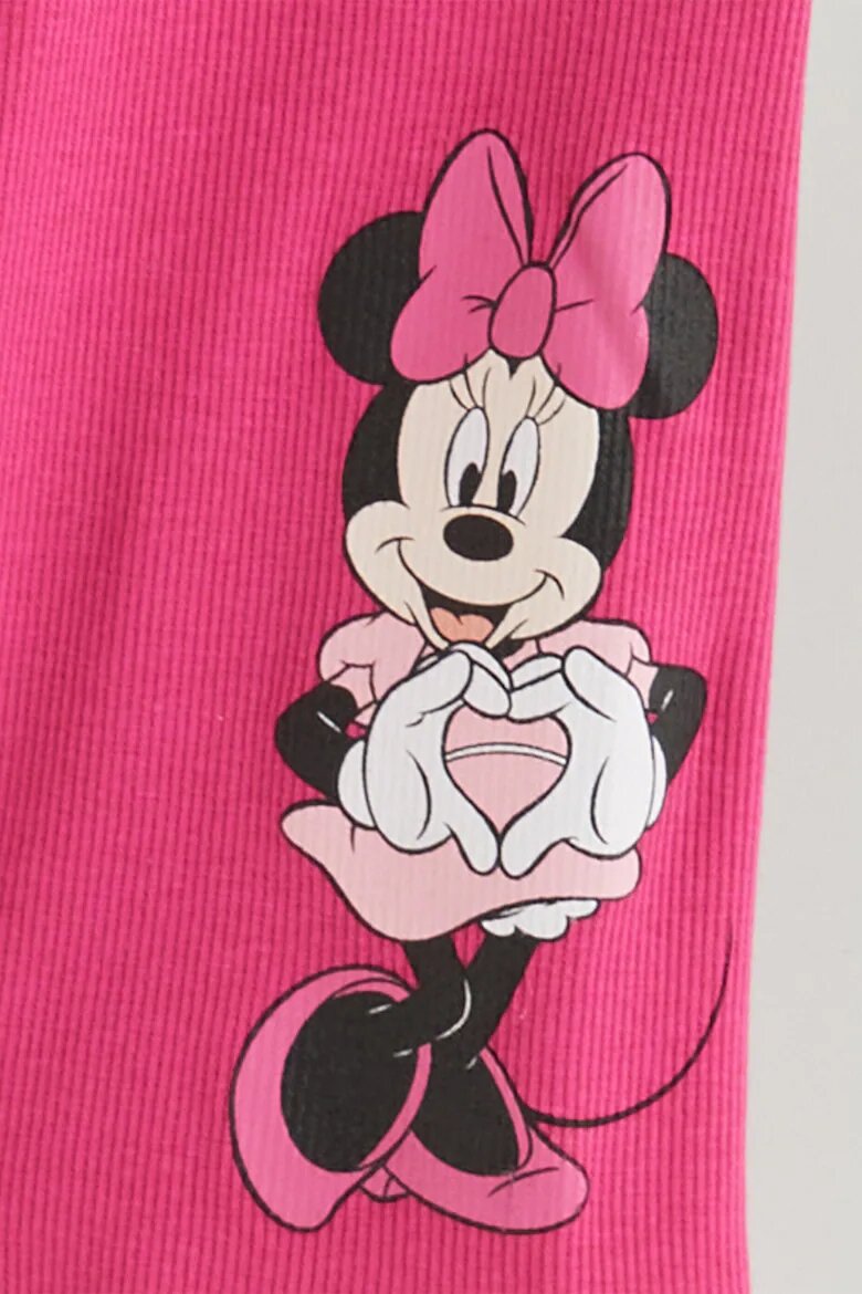 LC WAIKIKI Капри с принт Minnie Mouse Фуксия/Избеляло черно/Бял