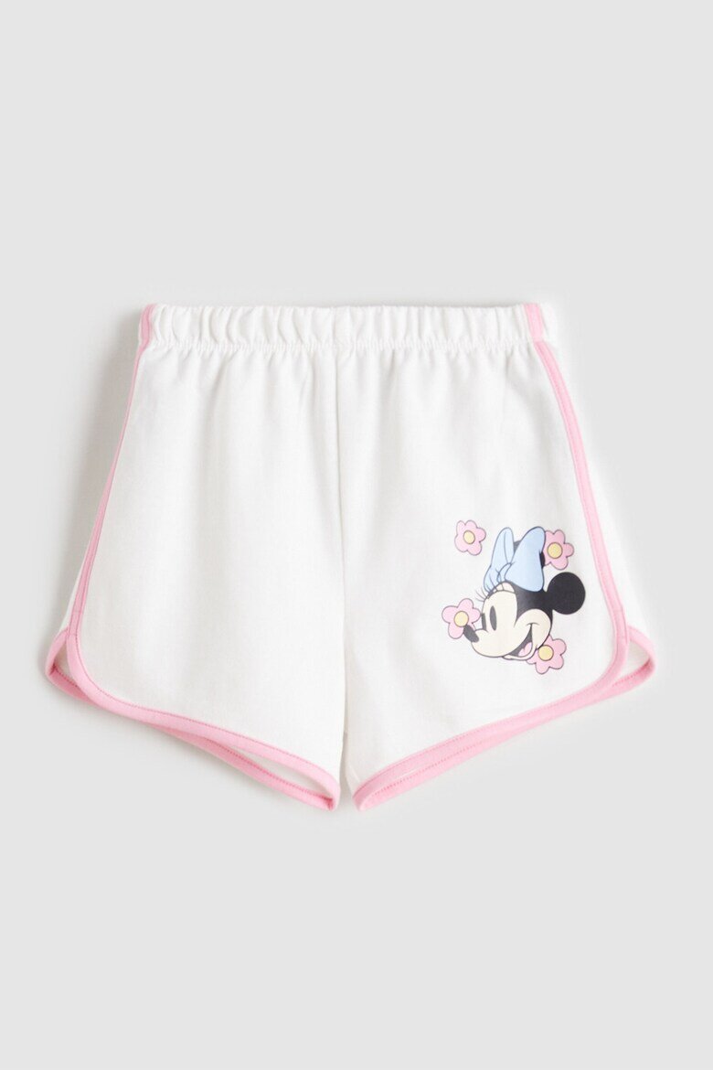 LC WAIKIKI Къс памучен панталон с принт на Minnie Mouse Бял/Розово