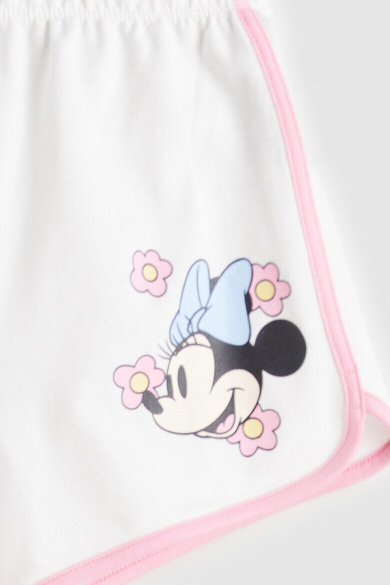 LC WAIKIKI Къс памучен панталон с принт на Minnie Mouse Бял/Розово