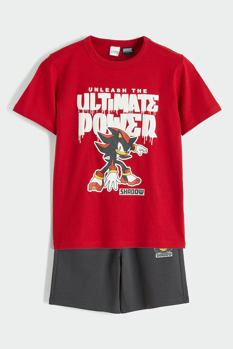 LC WAIKIKI Къс спортен екип с шарка на Sonic Червен/Антрацитно сиво