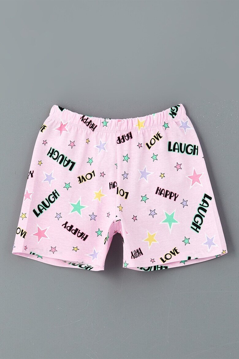 LC WAIKIKI Къса пижама с графика Бял/Зелен/Розово