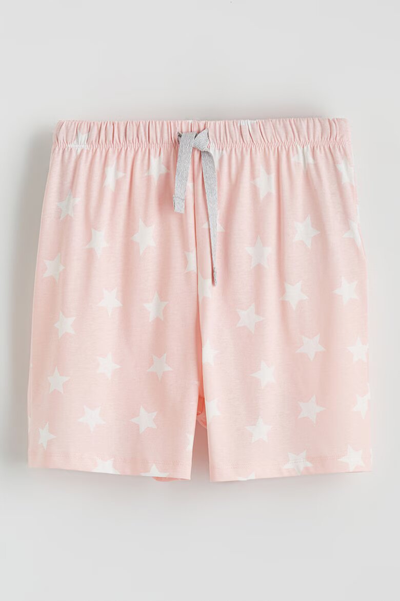 LC WAIKIKI Къса пижама с памук Сив меланж/Розово