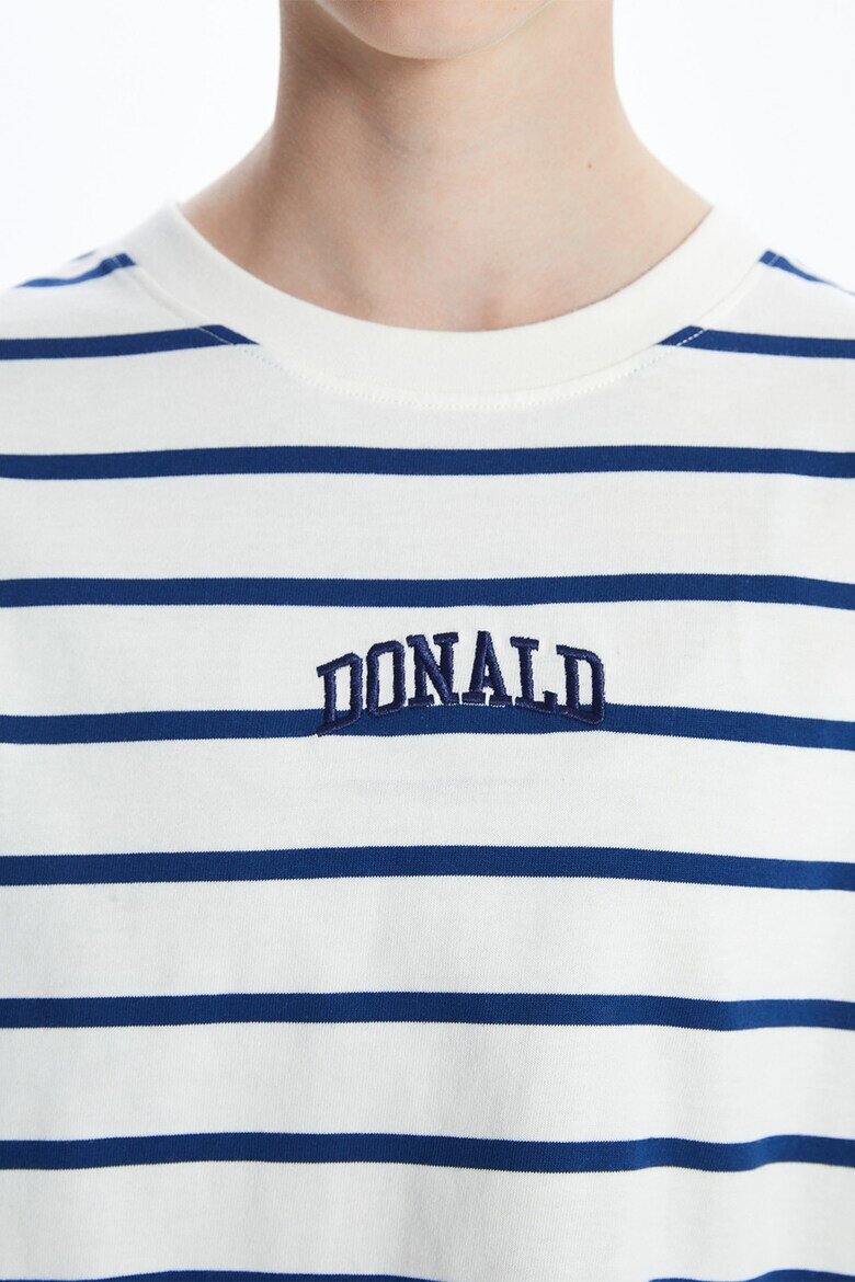 LC WAIKIKI Къса тениска с принт Donald Жълт/Тъмносин/Бял