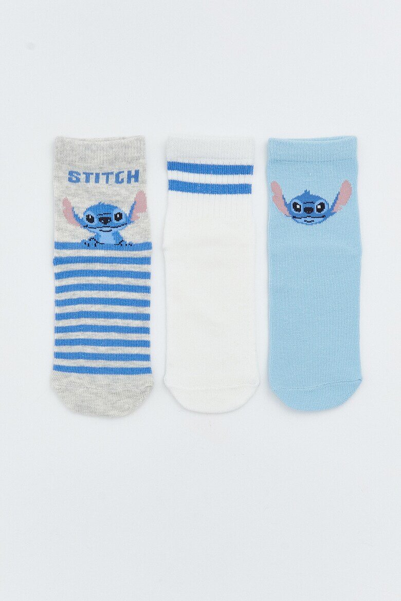 LC WAIKIKI Къси чорапи Stitch - 3 чифта Бял/Син
