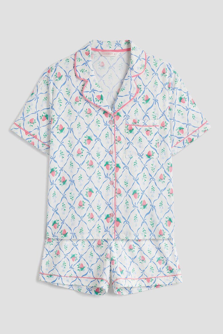 LC WAIKIKI Памучна пижама Бял/Небесносин/Розово