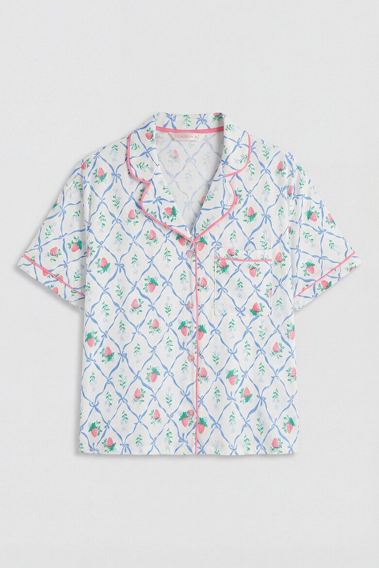 LC WAIKIKI Памучна пижама Бял/Небесносин/Розово