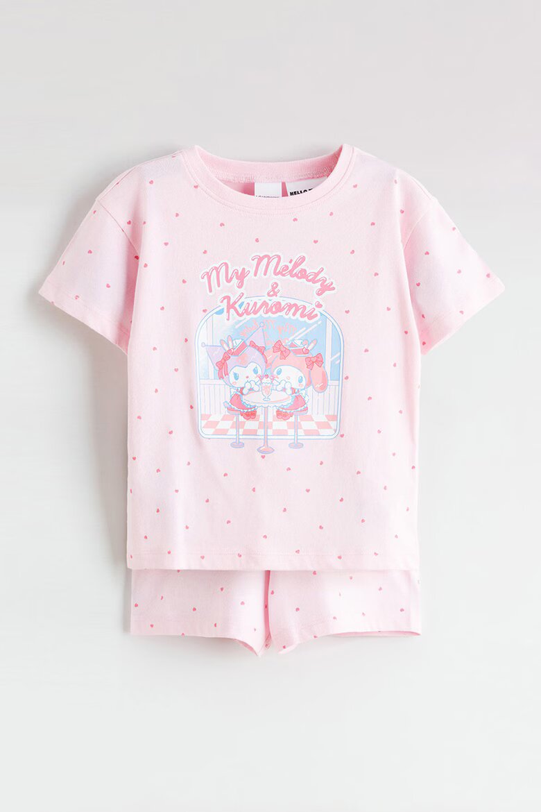 LC WAIKIKI Памучна пижама My Melody & Kuromi Бял/Ледено синьо/Бледо розово