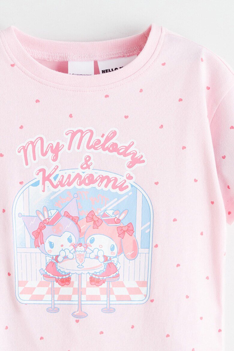 LC WAIKIKI Памучна пижама My Melody & Kuromi Бял/Ледено синьо/Бледо розово