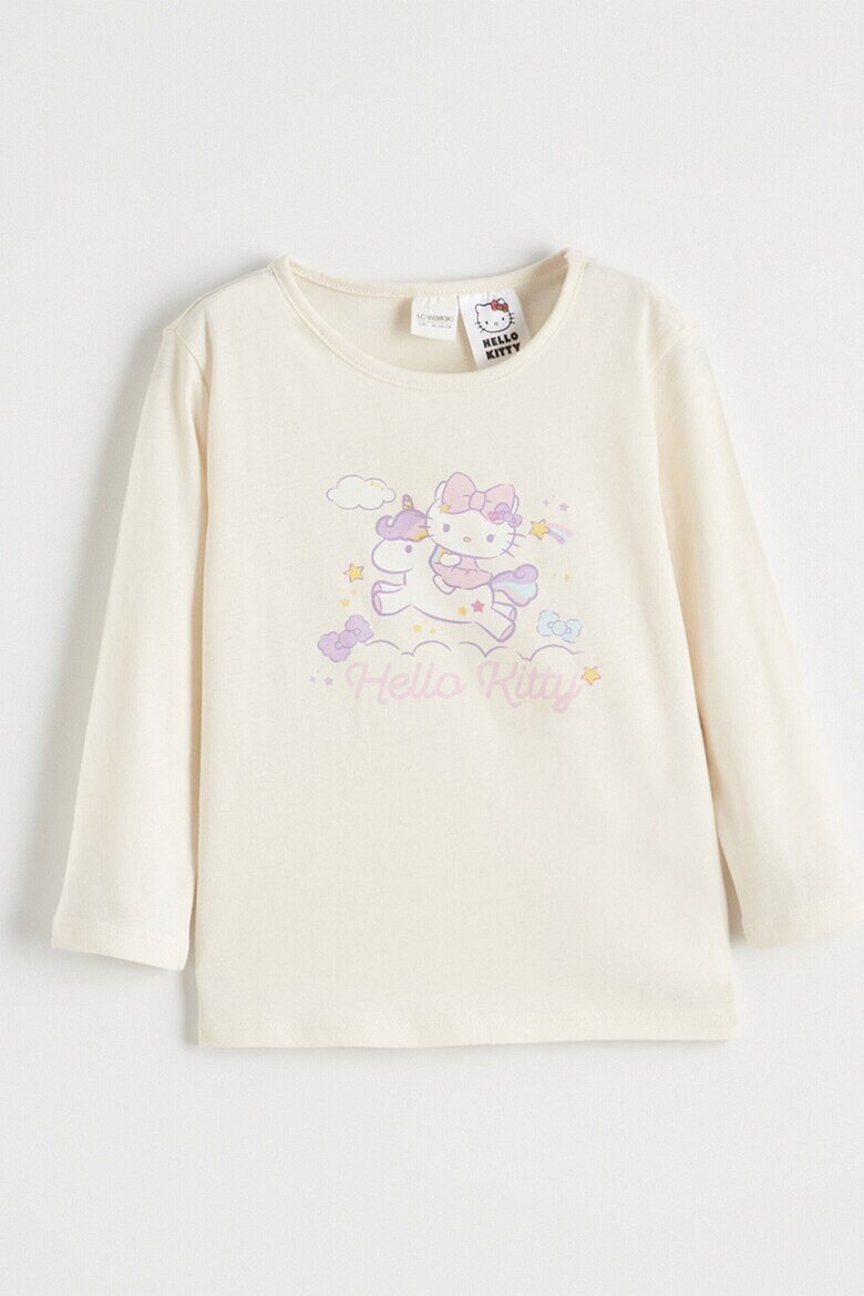 LC WAIKIKI Памучна пижама с принт Hello Kitty Розово/Крем