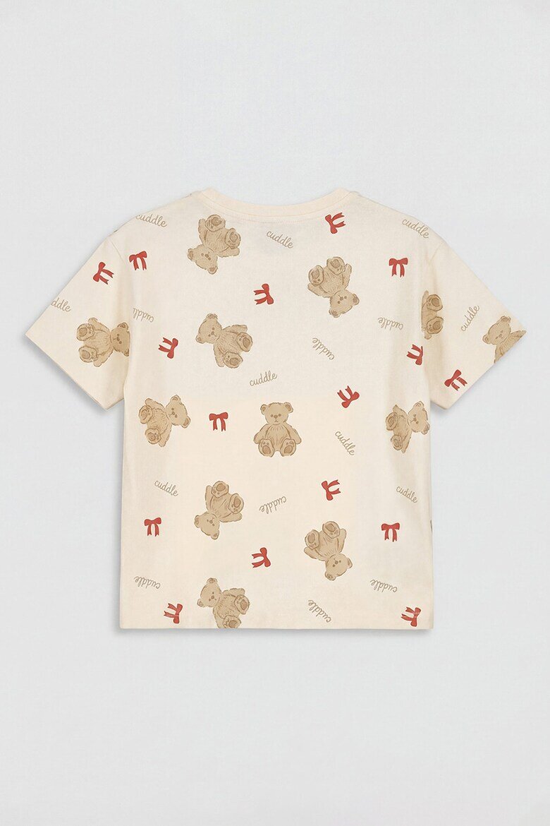 LC WAIKIKI Памучна пижама с принт Teddy Bears Червен/Светлокафяв/Праскова