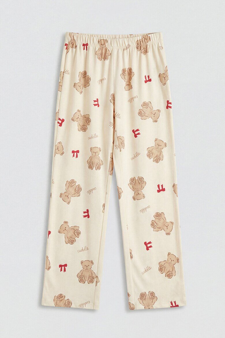 LC WAIKIKI Памучна пижама с принт Teddy Bears Червен/Светлокафяв/Праскова