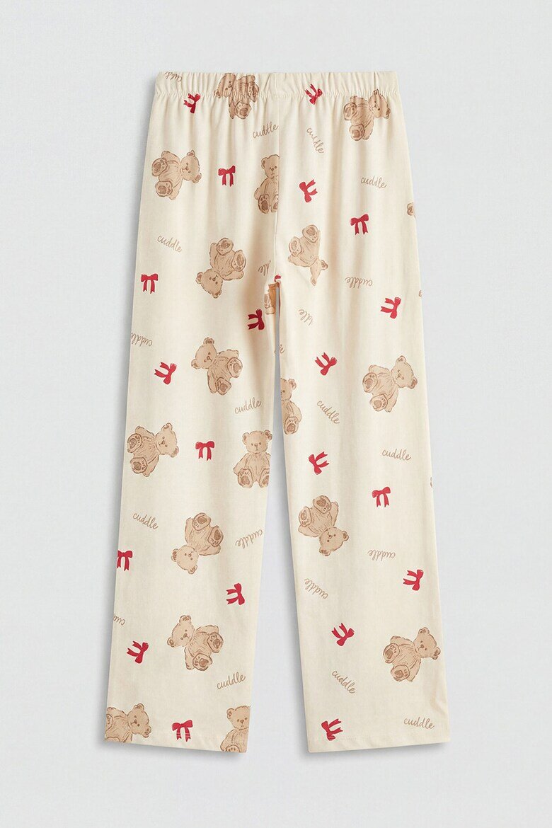 LC WAIKIKI Памучна пижама с принт Teddy Bears Червен/Светлокафяв/Праскова