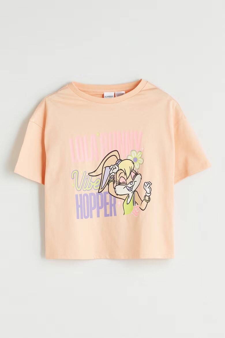LC WAIKIKI Памучна тениска Lola Bunny Праскова