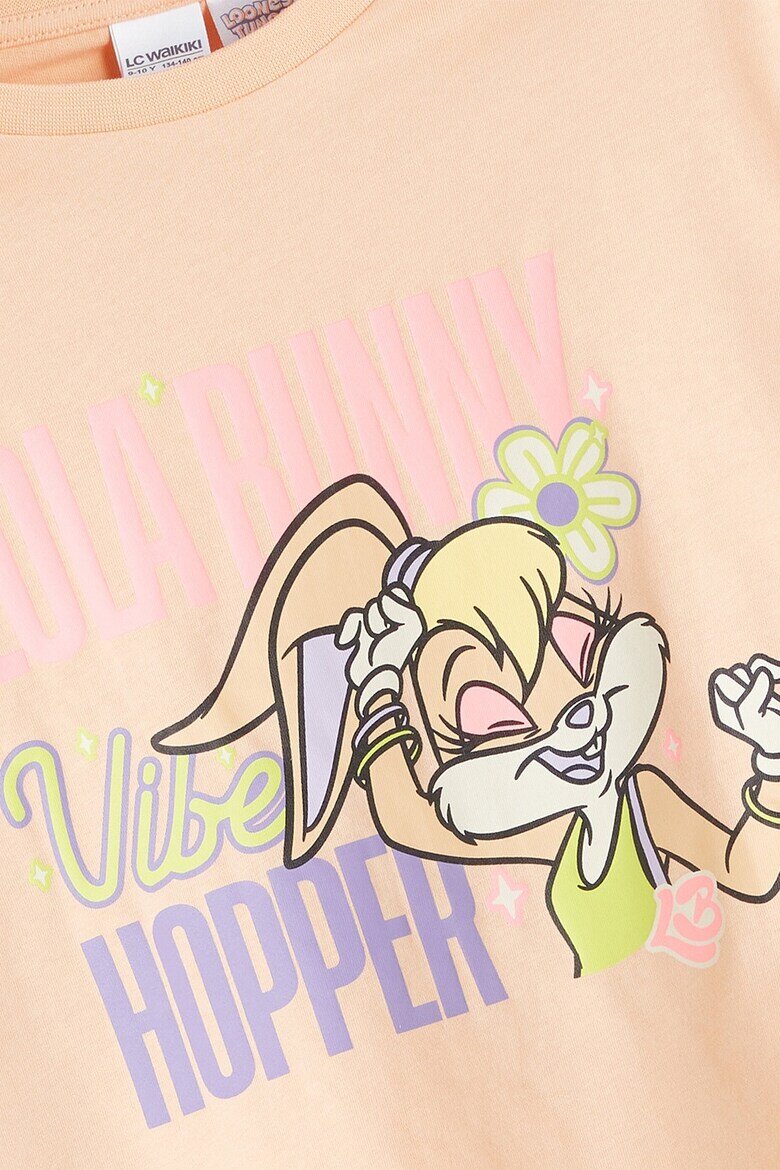 LC WAIKIKI Памучна тениска Lola Bunny Праскова