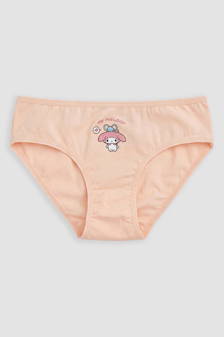 LC WAIKIKI Памучни бикини с принт на Hello Kitty - 5 чифта Пастелносин/Пастелнорозов/Лилав