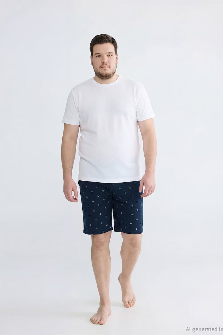 LC WAIKIKI Пижама с фигурален принт Тъмносин