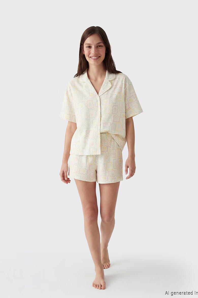 LC WAIKIKI Пижама с къси ръкави Бледожълт