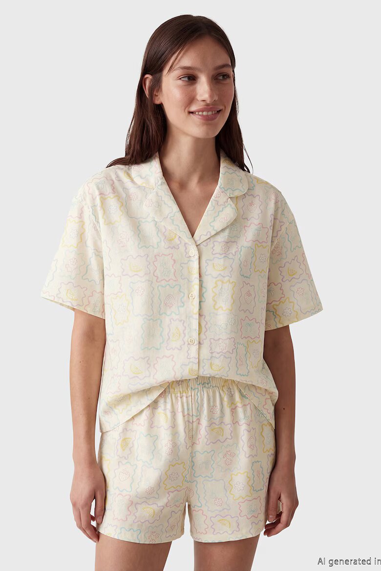 LC WAIKIKI Пижама с къси ръкави Бледожълт