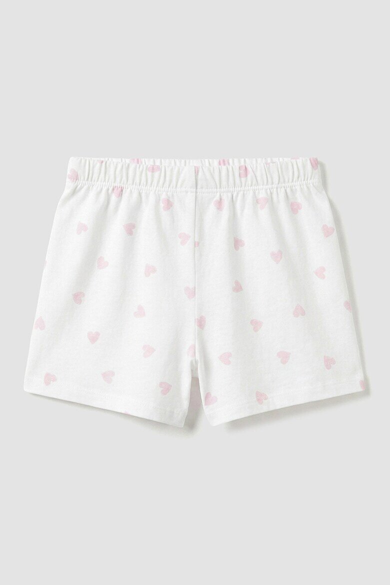 LC WAIKIKI Пижама с къси ръкави и десен сърца Бял/Пастелнорозов