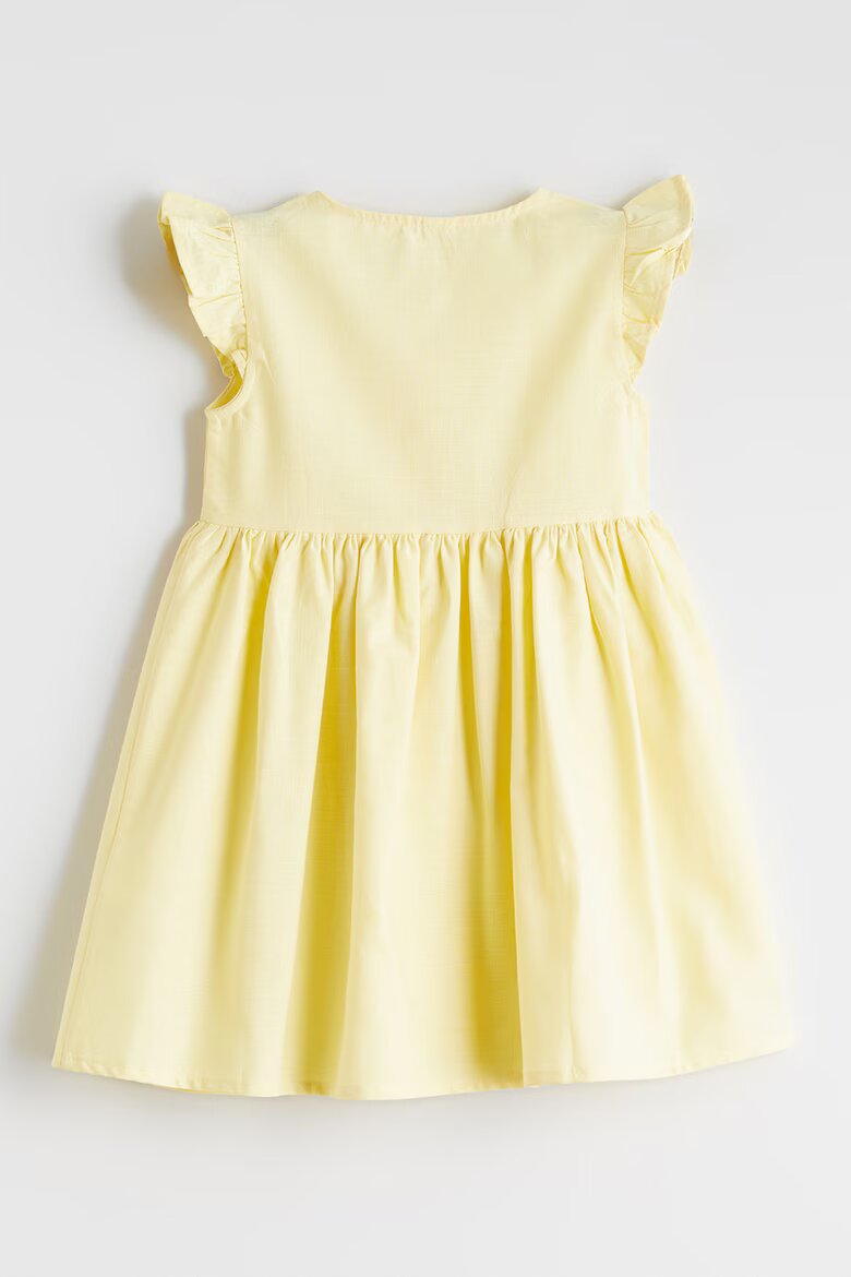 LC WAIKIKI Разкроена рокля с надиплени ръкави Сламеножълт