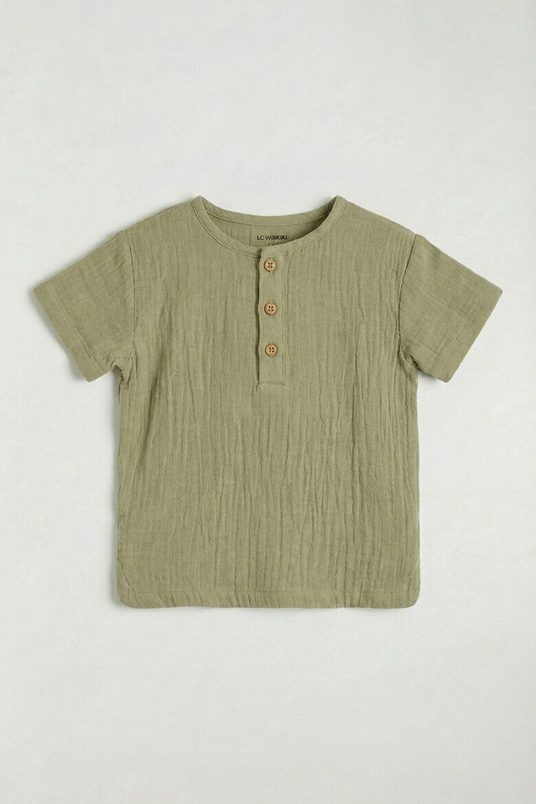 LC WAIKIKI Релефна тениска и къс панталон - 2 части Sage Green