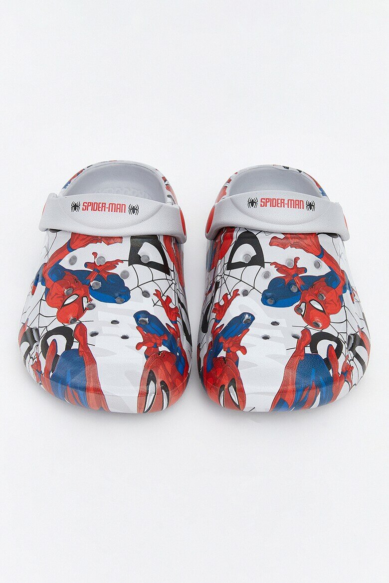 LC WAIKIKI Сабо с отворена пета и принт Spiderman Червен/Светло сив/Кралско Синьо